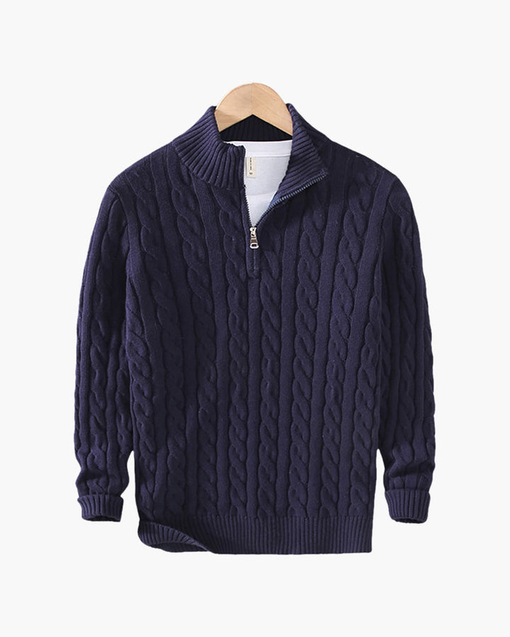Maglione da Uomo Collo Alto con Zip Mezzo e Maniche Lunghe, Pullover Elegante per Stile e Comfort 5
