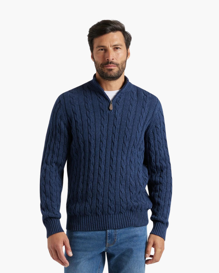 Maglione da Uomo Collo Alto con Zip Mezzo e Maniche Lunghe, Pullover Elegante per Stile e Comfort 6