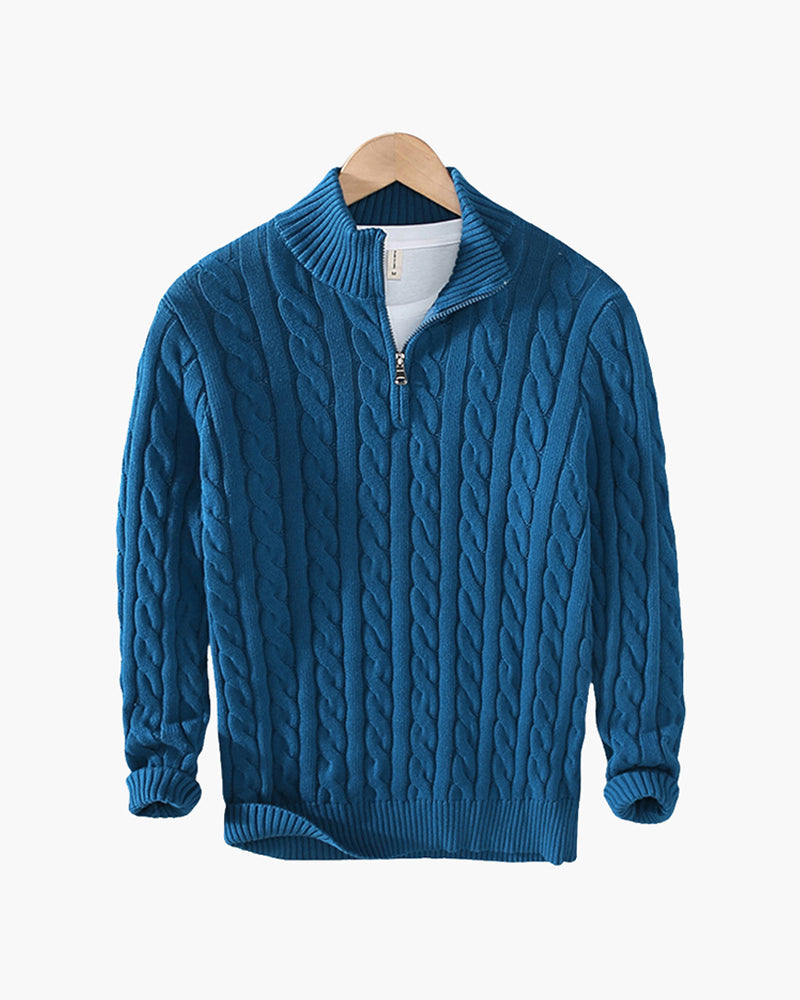Maglione da Uomo Collo Alto con Zip Mezzo e Maniche Lunghe, Pullover Elegante per Stile e Comfort 9