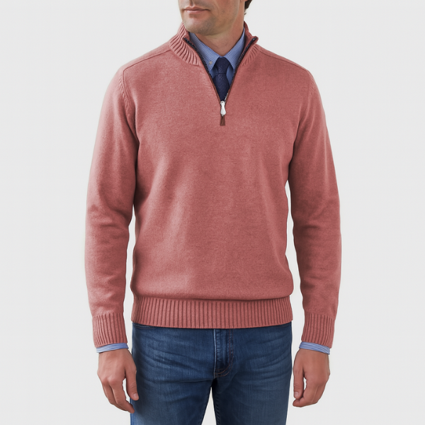 Herrenpullover mit halbem Reißverschluss - Eleganter Herrenpullover für einen lässigen und bürotauglichen Look