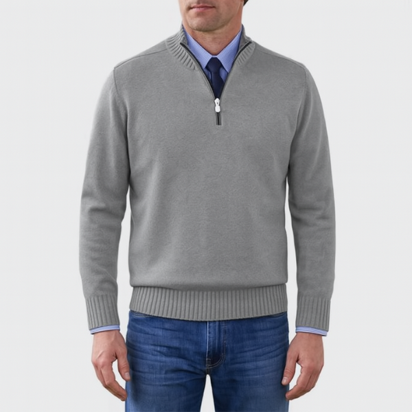 Herrenpullover mit halbem Reißverschluss - Eleganter Herrenpullover für einen lässigen und bürotauglichen Look