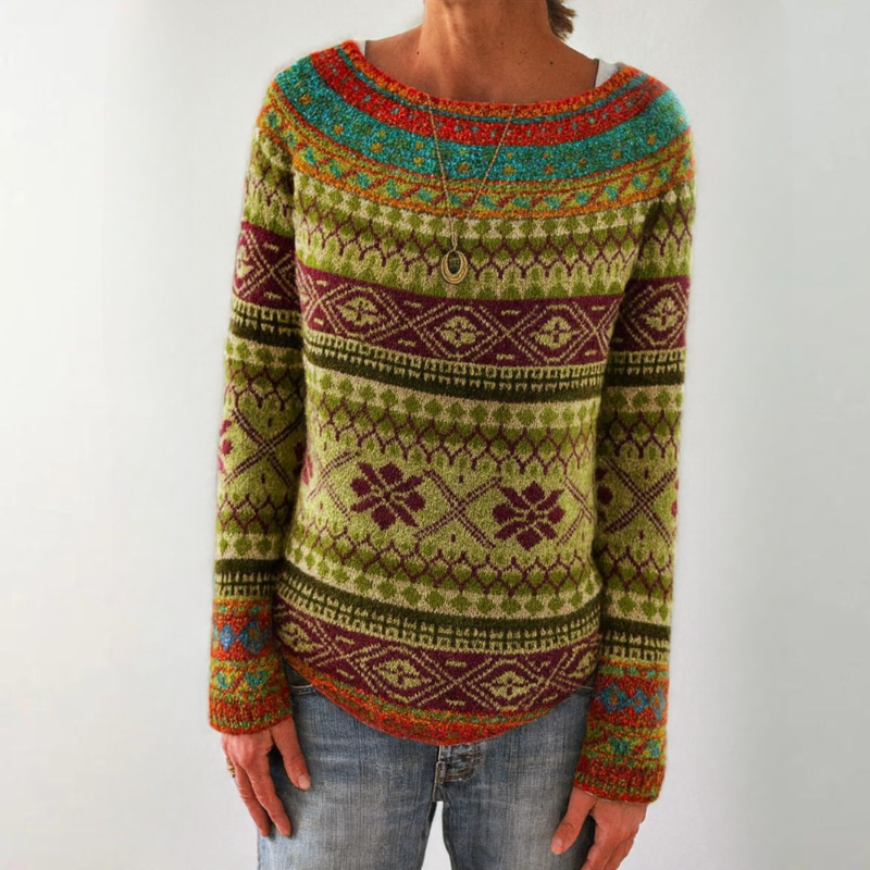 Maglione da Donna Vintage a Maniche Lunghe in Lana, Stile Autunnale e Invernale