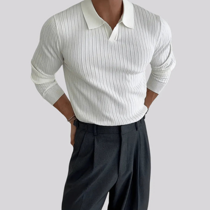 Mattia Soft Cotton Muscle Fit Sweater - Stile Elegante per Uomo