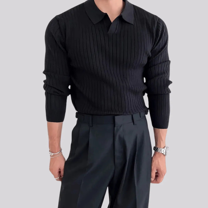 Mattia Soft Cotton Muscle Fit Sweater - Stile Elegante per Uomo