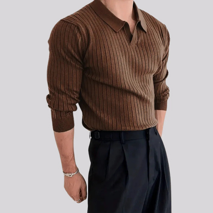 Mattia Soft Cotton Muscle Fit Sweater - Stile Elegante per Uomo