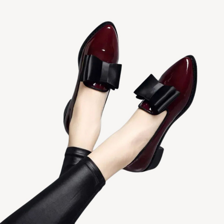 Mocassini da Donna in Pelle con Fiocco – Eleganti Scarpe Senza Lacci