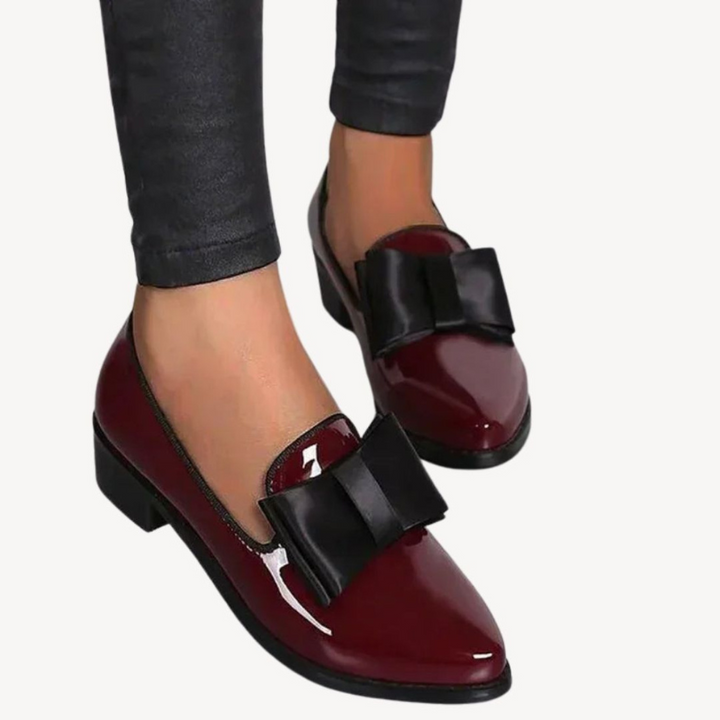 Mocassini da Donna in Pelle con Fiocco – Eleganti Scarpe Senza Lacci