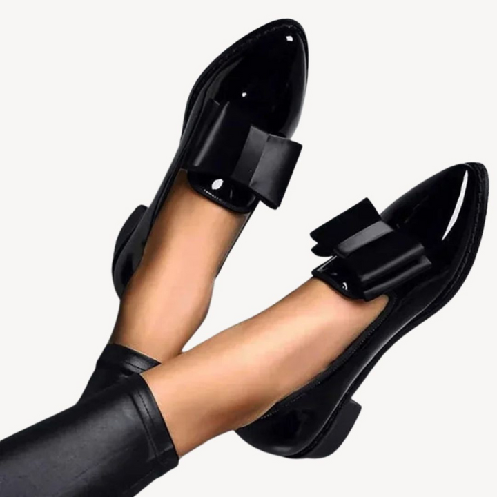 Mocassini da Donna in Pelle con Fiocco – Eleganti Scarpe Senza Lacci