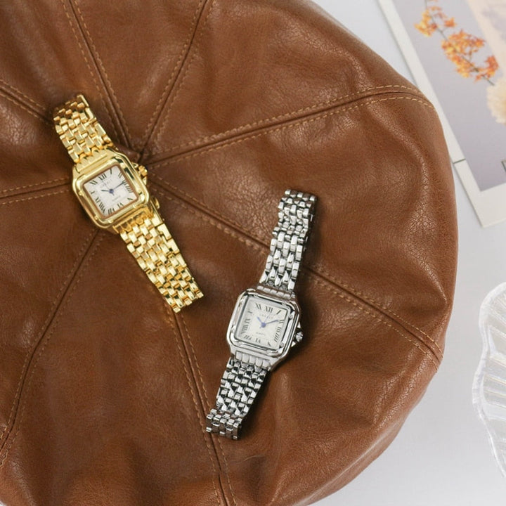 Orologio da Uomo Elegante Quadrato con Bracciale in Acciaio, Movimento al Quarzo, Design Moderno 1