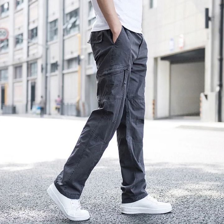 Herren Cargo-Hosen mit mehreren Taschen und verstellbarem elastischem Bund