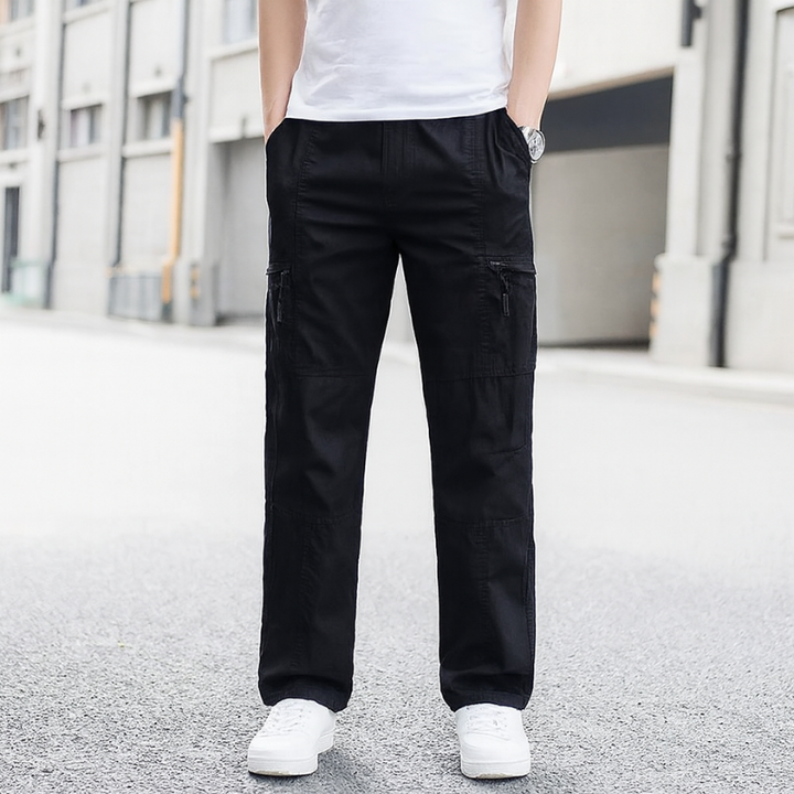 Herren Cargo-Hosen mit mehreren Taschen und verstellbarem elastischem Bund