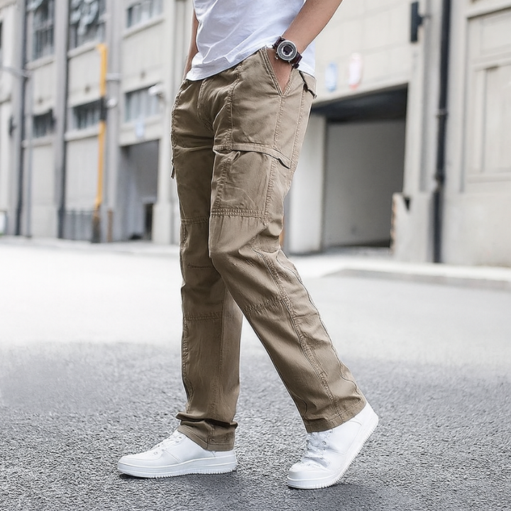 Herren Cargo-Hosen mit mehreren Taschen und verstellbarem elastischem Bund