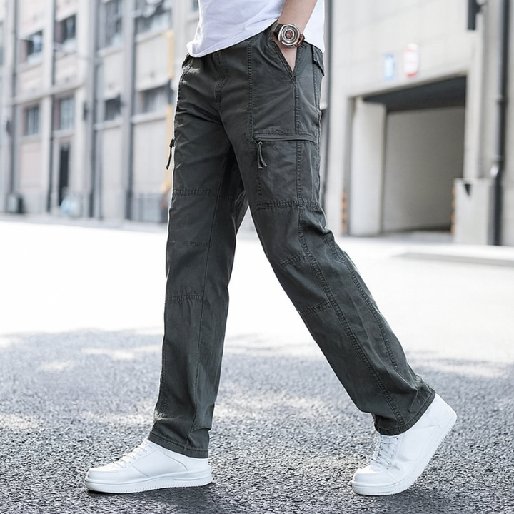 Herren Cargo-Hosen mit mehreren Taschen und verstellbarem elastischem Bund