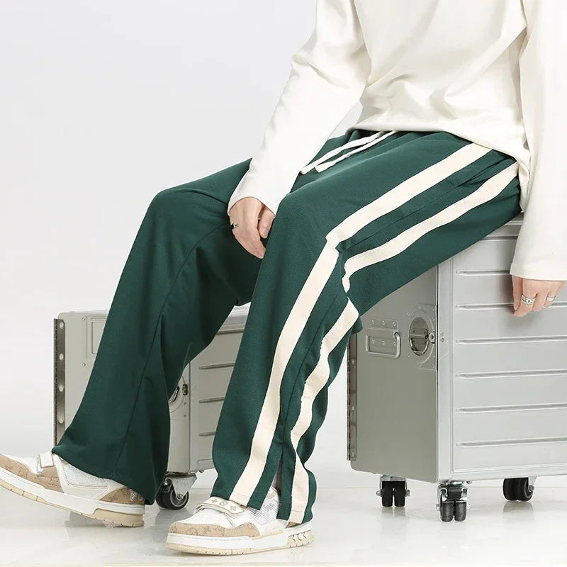 Moderne Herren-Hosen mit verstellbarem Bund und geradem Schnitt
