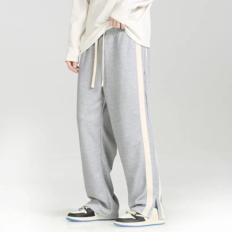 Moderne Herren-Hosen mit verstellbarem Bund und geradem Schnitt