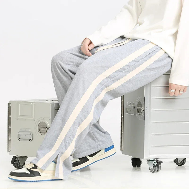Moderne Herren-Hosen mit verstellbarem Bund und geradem Schnitt