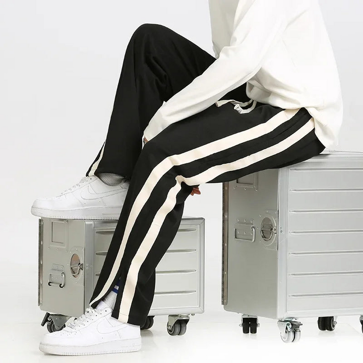 Moderne Herren-Hosen mit verstellbarem Bund und geradem Schnitt