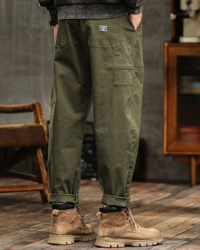 Pantaloni Cargo Uomo Classici con Tasche Laterali e Finitura Vintage – Comfort e Stile per Ogni Occasione 2
