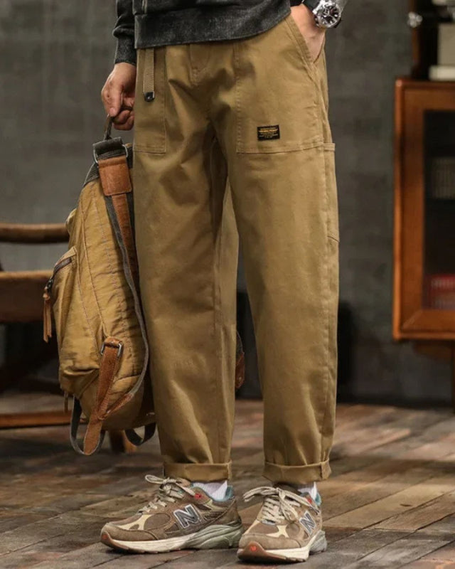 Pantaloni Cargo Uomo Classici con Tasche Laterali e Finitura Vintage – Comfort e Stile per Ogni Occasione 3