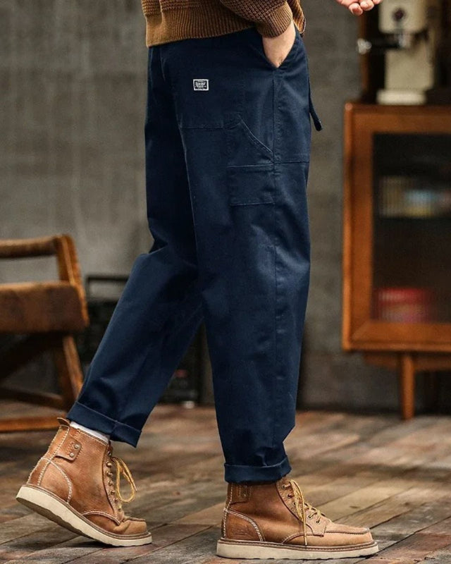 Pantaloni Cargo Uomo Classici con Tasche Laterali e Finitura Vintage – Comfort e Stile per Ogni Occasione 4