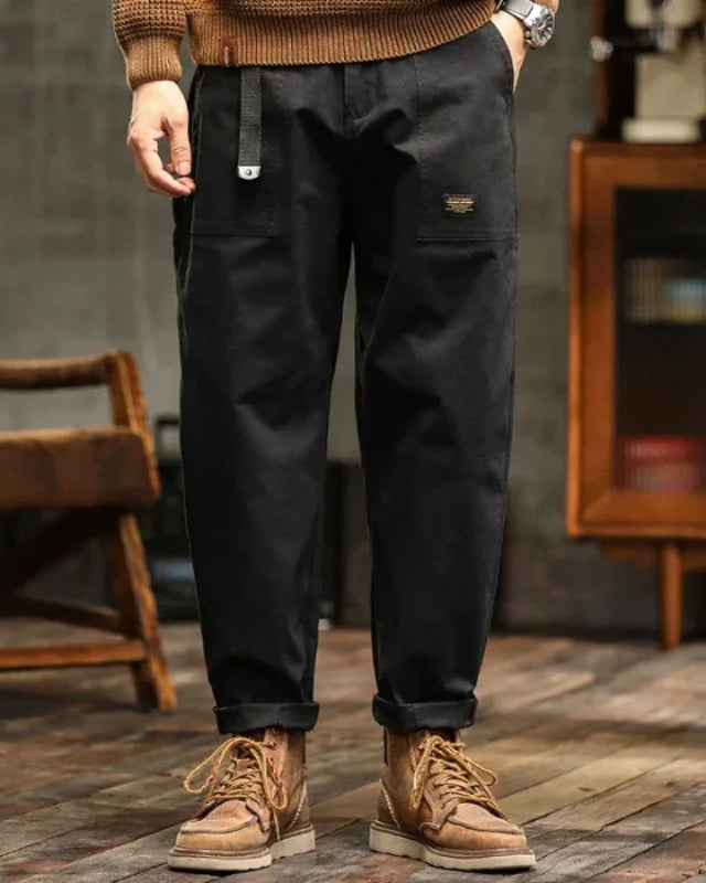 Pantaloni Cargo Uomo Classici con Tasche Laterali e Finitura Vintage – Comfort e Stile per Ogni Occasione 5