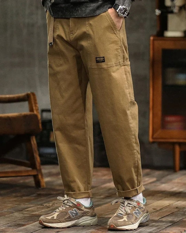 Pantaloni Cargo Uomo Classici con Tasche Laterali e Finitura Vintage – Comfort e Stile per Ogni Occasione 6