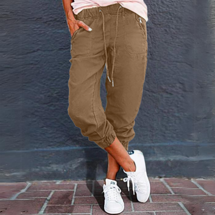 Pantaloni Cargo da Donna Eleganti con Ampie Tasche e Vestibilità Alla Moda