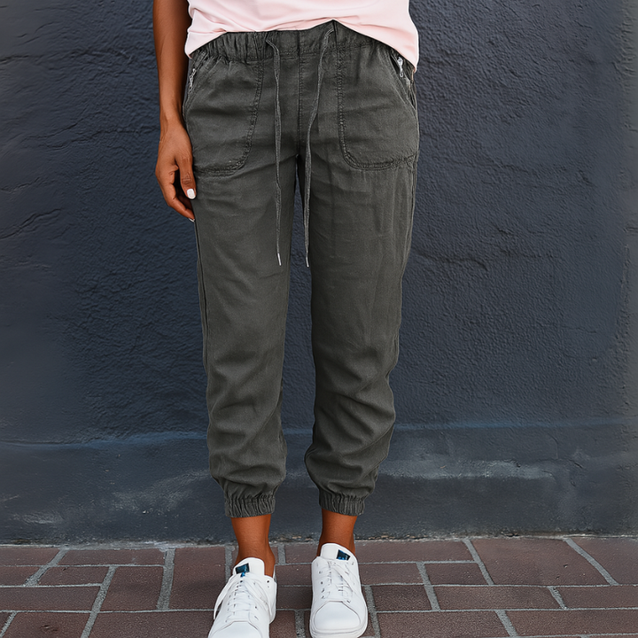 Pantaloni Cargo da Donna Eleganti con Ampie Tasche e Vestibilità Alla Moda