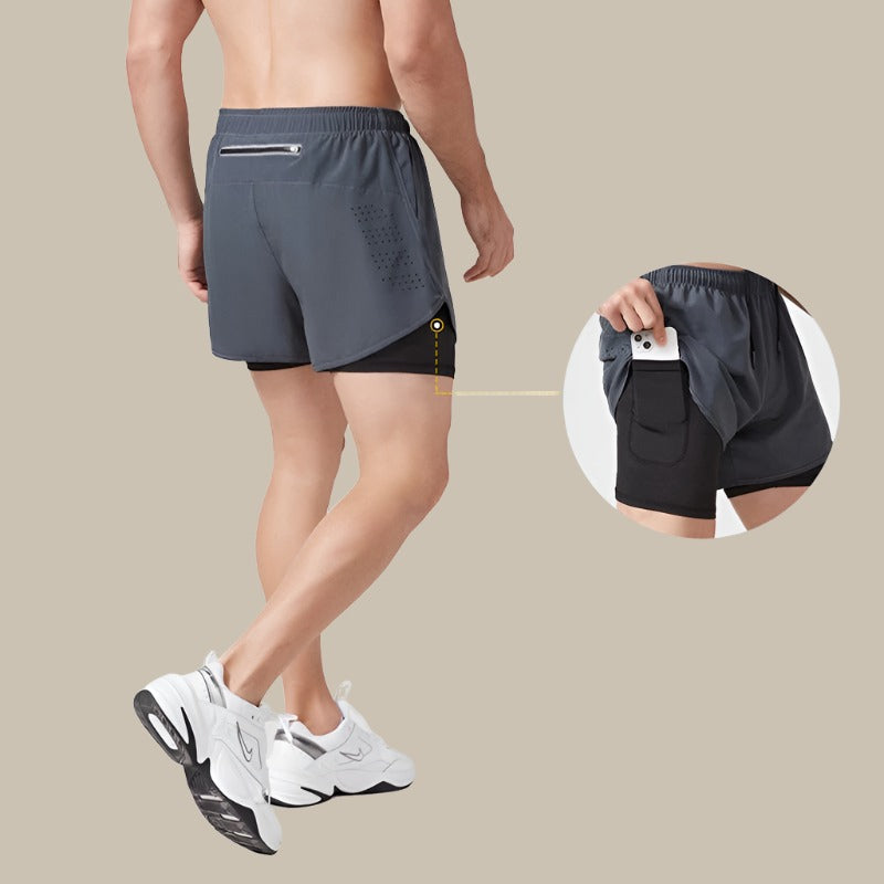 Sportliche Herren-Laufshorts mit Netz-Einsätzen