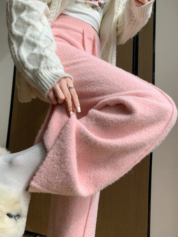 Damen-Lounge-Hosen mit weitem Bein und verstellbarem Kordelzug