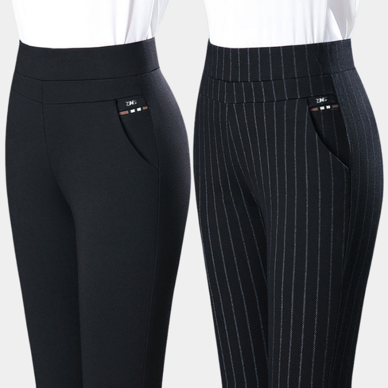 Elegante schwarze Stretch-Hosen für Damen mit hoher Taille für jeden Anlass