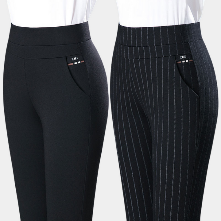 Elegante schwarze Stretch-Hosen für Damen mit hoher Taille für jeden Anlass