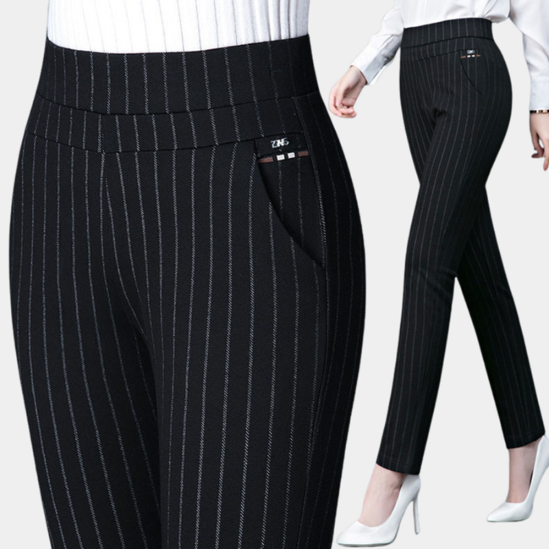 Elegante schwarze Stretch-Hosen für Damen mit hoher Taille für jeden Anlass