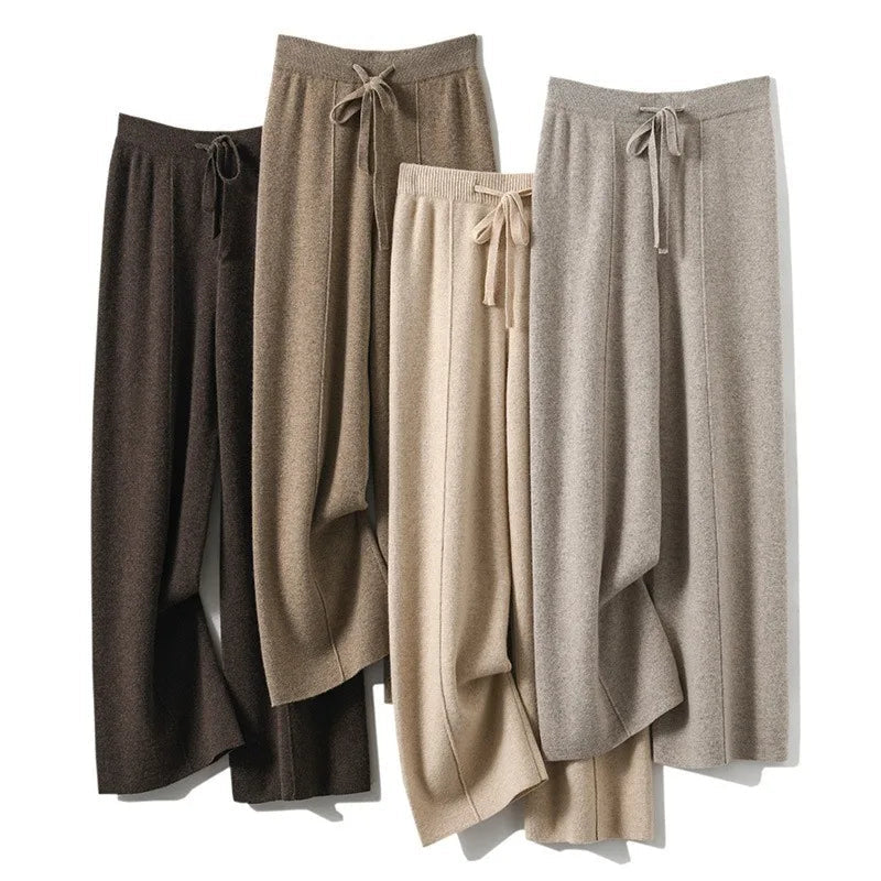 Pantaloni Donna Sweatpants Confortevoli a Gamba Larga per Relax e Attività Quotidiane 2