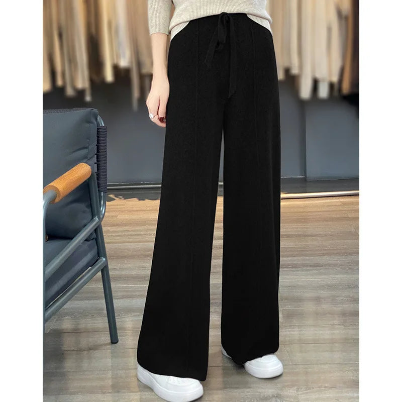 Pantaloni Donna Sweatpants Confortevoli a Gamba Larga per Relax e Attività Quotidiane 4