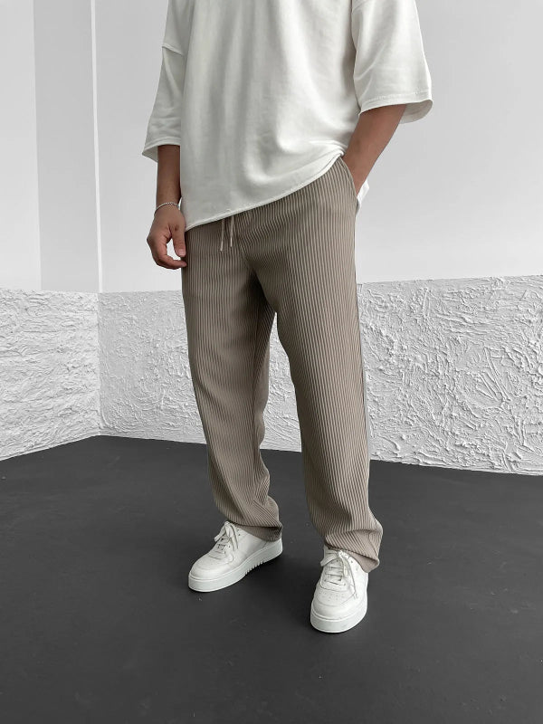 Pantaloni Eleganti Uomo Slim Fit in Tessuto Traspirante per Ufficio e Occasioni Formali - Vari Colori Disponibili 0