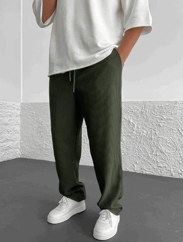 Pantaloni Eleganti Uomo Slim Fit in Tessuto Traspirante per Ufficio e Occasioni Formali - Vari Colori Disponibili 1