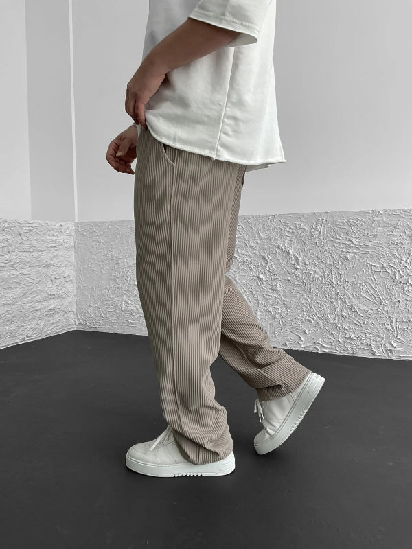 Pantaloni Eleganti Uomo Slim Fit in Tessuto Traspirante per Ufficio e Occasioni Formali - Vari Colori Disponibili 7