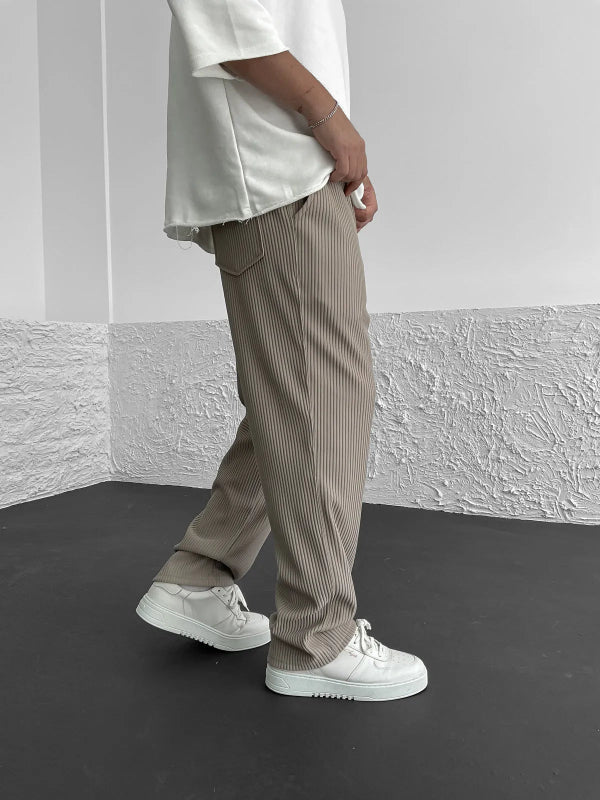 Pantaloni Eleganti Uomo Slim Fit in Tessuto Traspirante per Ufficio e Occasioni Formali - Vari Colori Disponibili 8