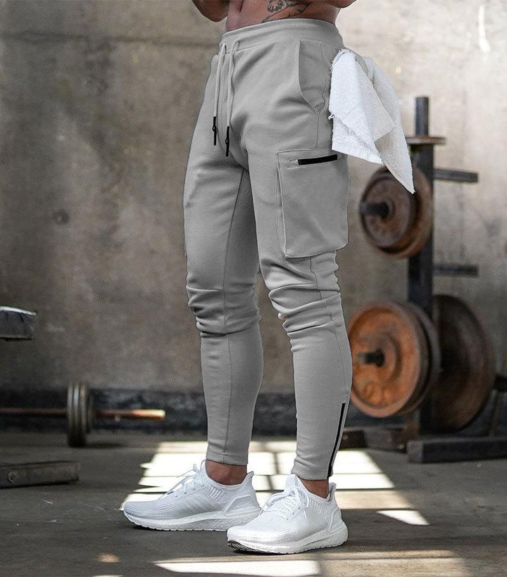 Moderne Slim Fit Sporthosen für Herren mit verstellbarem Bund und abnehmbaren Reißverschlussbündchen