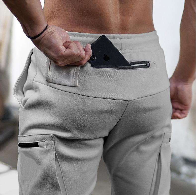Moderne Slim Fit Sporthosen für Herren mit verstellbarem Bund und abnehmbaren Reißverschlussbündchen
