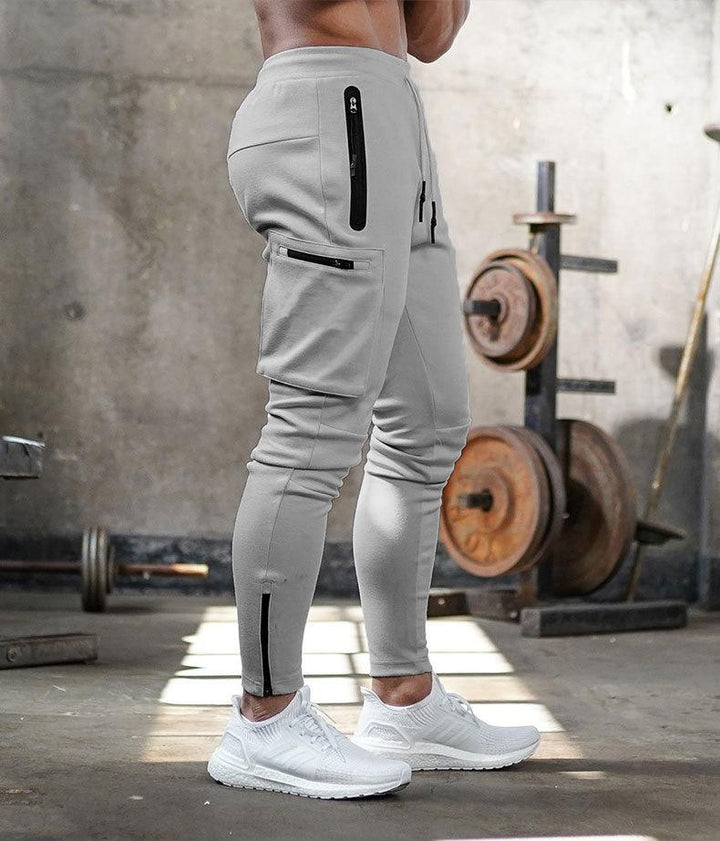 Moderne Slim Fit Sporthosen für Herren mit verstellbarem Bund und abnehmbaren Reißverschlussbündchen