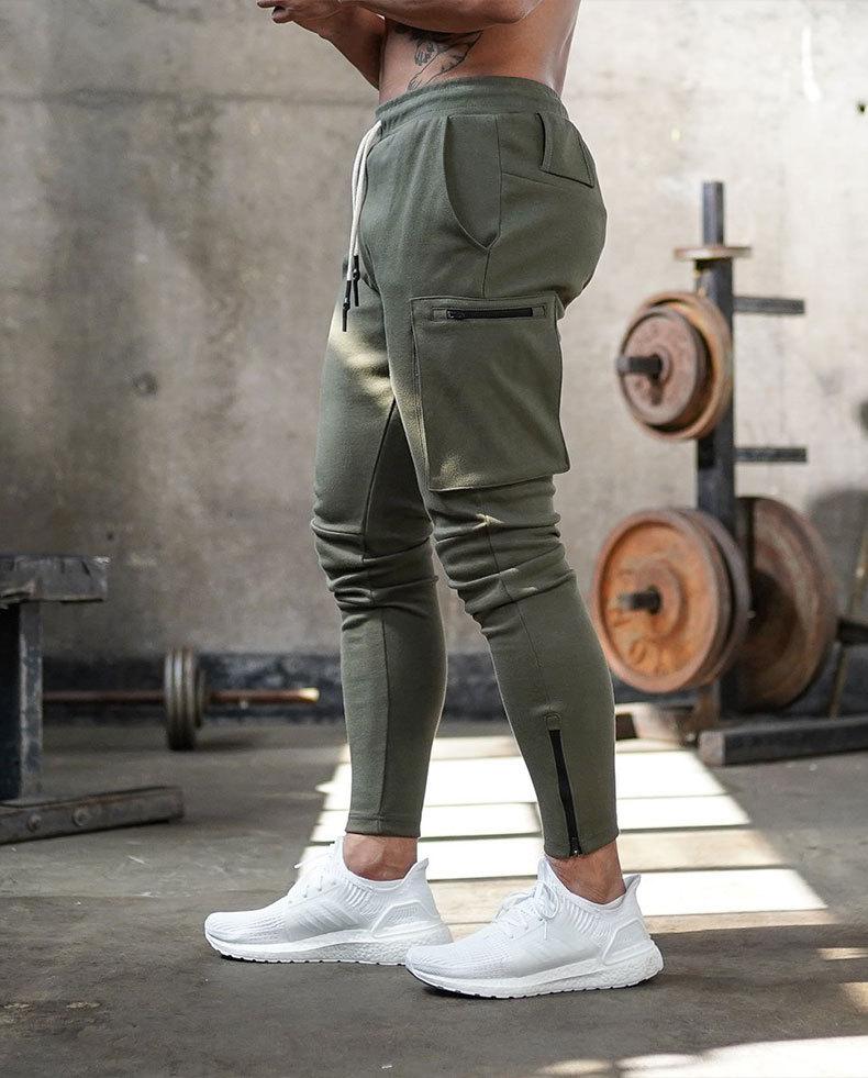 Moderne Slim Fit Sporthosen für Herren mit verstellbarem Bund und abnehmbaren Reißverschlussbündchen