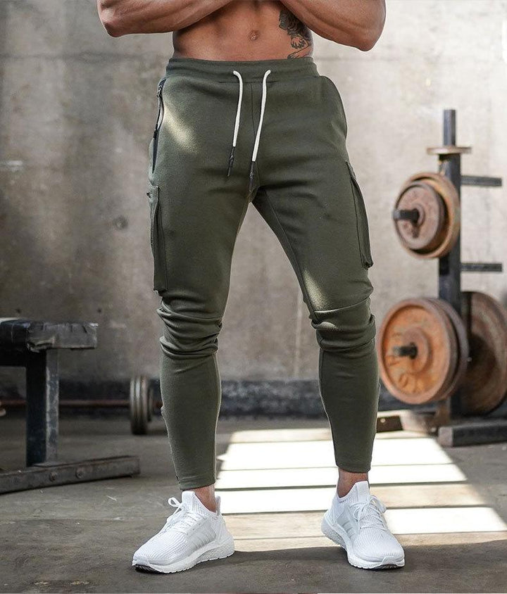 Moderne Slim Fit Sporthosen für Herren mit verstellbarem Bund und abnehmbaren Reißverschlussbündchen
