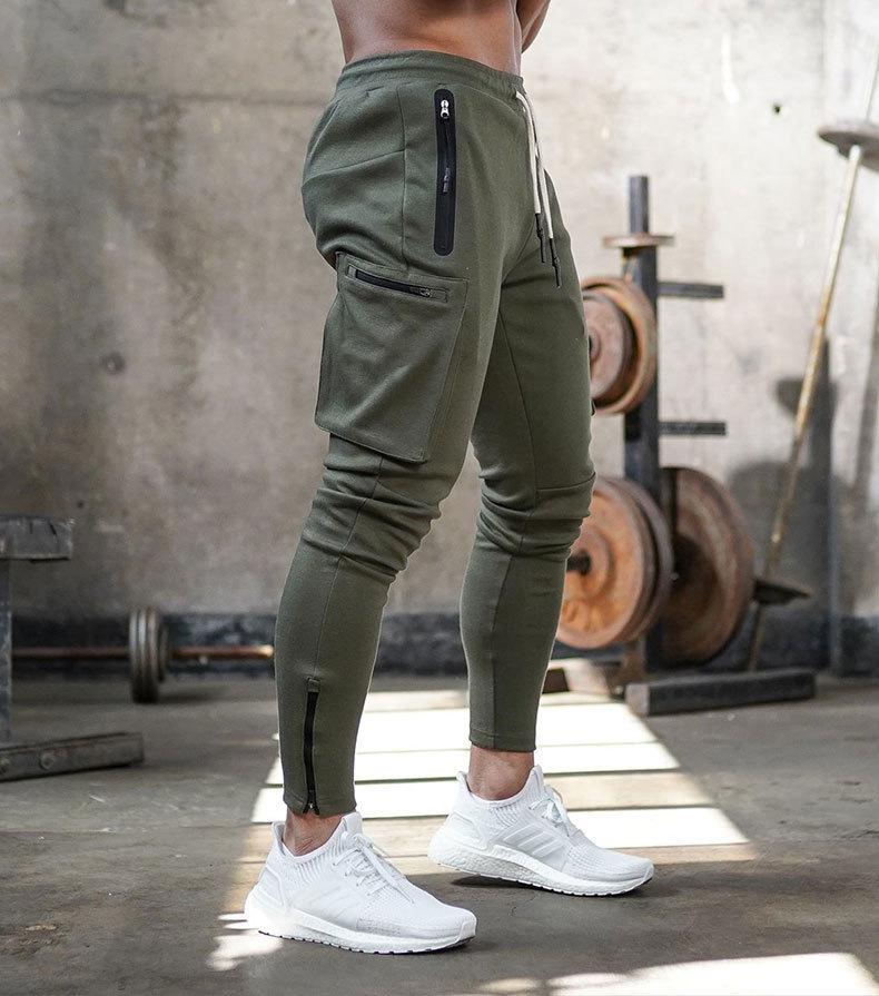 Moderne Slim Fit Sporthosen für Herren mit verstellbarem Bund und abnehmbaren Reißverschlussbündchen
