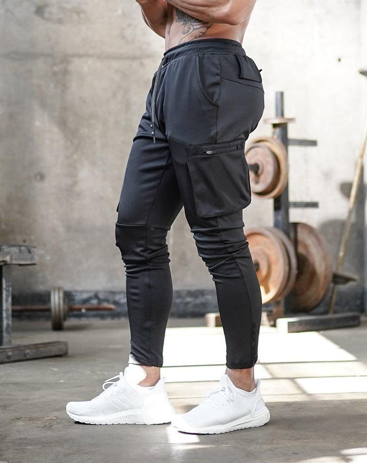 Moderne Slim Fit Sporthosen für Herren mit verstellbarem Bund und abnehmbaren Reißverschlussbündchen
