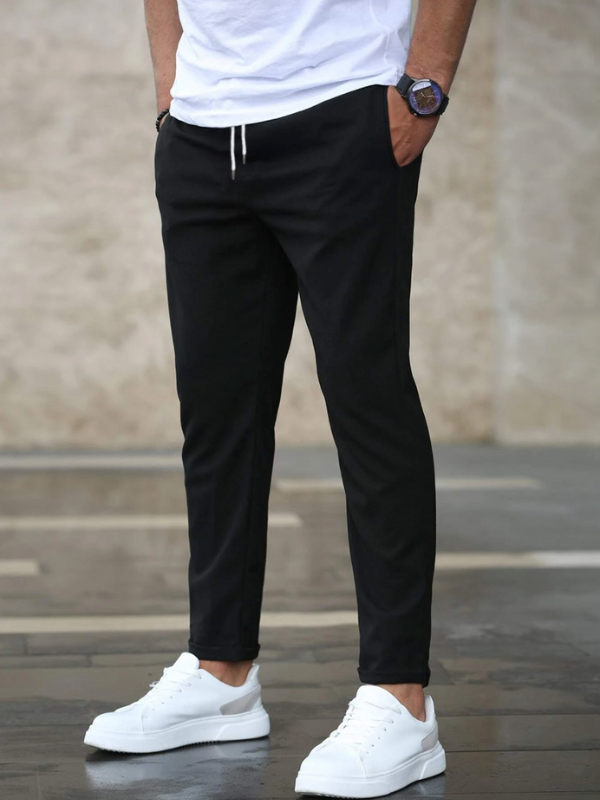 Elegante Stretch-Hosen für Herren, schmal geschnitten für einen modernen, lässigen und semi-formellen Look