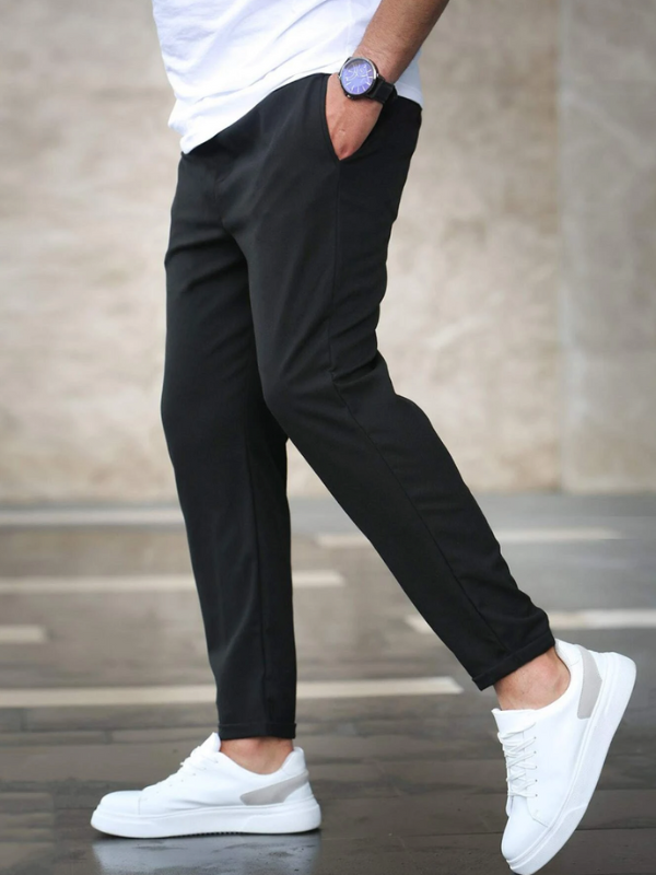 Elegante Stretch-Hosen für Herren, schmal geschnitten für einen modernen, lässigen und semi-formellen Look