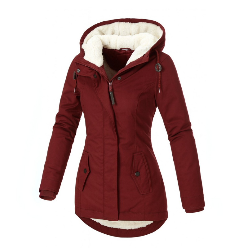 Winterparka für Damen mit Sherpa-Futter und Kapuze