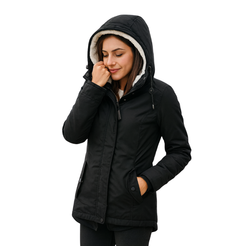 Winterparka für Damen mit Sherpa-Futter und Kapuze